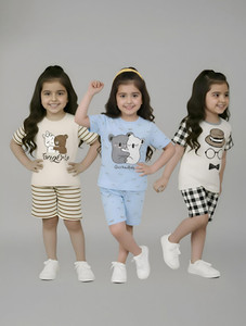 Cute N Tight Baby Girls Casual T-shirt Shorts