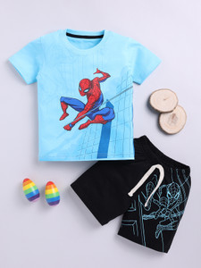 SmartRAHO Boys Spiderman Casual T-shirt Shorts