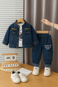 JILANI TRADERS Boys Casual Jacket Jeans, T-shirt