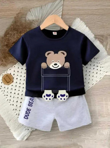 AJ TEXT Baby Boys & Baby Girls Casual T-shirt Shorts