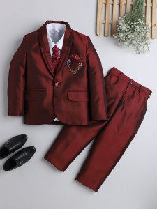 DKGF FASHION Boys Party(Festive) Blazer Trouser, Tie, Shirt