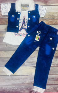 Desi Babe Girls Party(Festive) Jacket T-shirt, Jeans