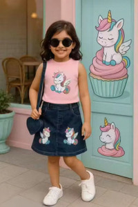 alvion Girls Casual Top Skirt