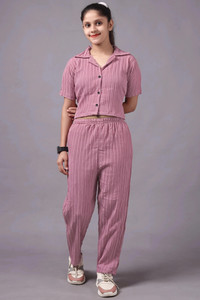 मिशा एंटरप्राइज़ छोटी बच्चियाँ party(festive) शर्ट ट्राउज़र