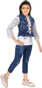 Desi Babe Girls Party(Festive) Jacket T-shirt, Jeans