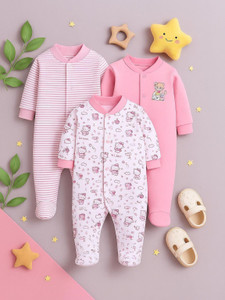 Mumlove Romper For Baby Boys & Baby Girls Casual Printed Cotton Blend