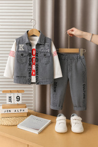 JILANI TRADERS Boys Casual Jacket Jeans, T-shirt