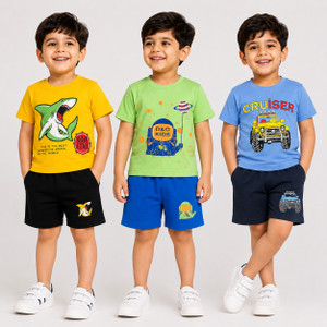 JBS CREATION Boys Casual T-shirt Shorts