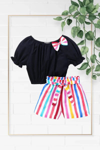 PORPY Girls Casual Hair Band Shorts, Top