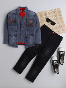 DKG FASHION Boys Party(Festive) T-shirt Jeans, Jacket