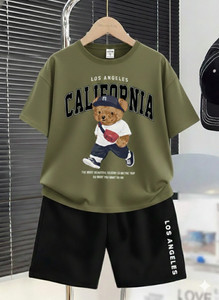 HARAAFASHIONS Boys Casual T-shirt Shorts