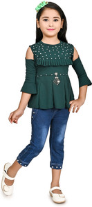 Rayhanfashion Girls Party(Festive) Top Jeans