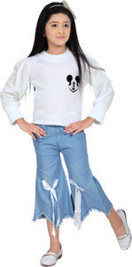 I Naina Dresses Girls Party(Festive) Top Jeans