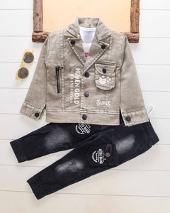 I G CREATION Boys & Girls Casual Jacket Jeans, T-shirt