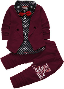 Gunatit Boys Party(Festive) Shirt Trouser, Jacket, Bow Tie