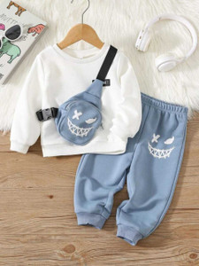 फहद क्रिएशंस लड़के कैज़ुअल टी-शर्ट ट्राउज़र