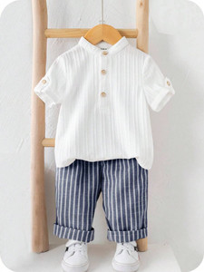 Tiyaenterprise Baby Boys Striped Cotton Blend Regular T Shirt