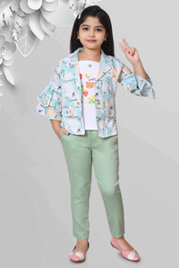 FARHIN Girls Party(Festive) Jacket Top, Jeans