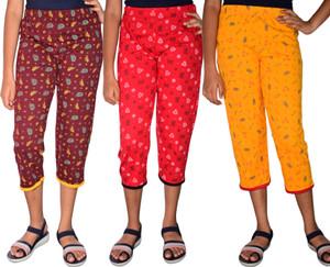 जिल्ज़ लड़कियों के लिए कैज़ुअल प्रिंटेड प्योर कॉटन केप्री