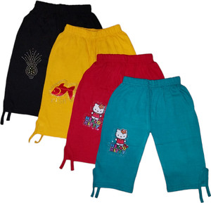 KIDDSTREND Capri For Girls Casual Printed Hosiery