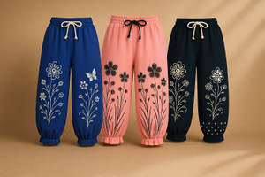 फैशनेटवर्ल्ड लड़कियों के लिए कैज़ुअल सेल्फ डिज़ाइन प्योर कॉटन केप्री