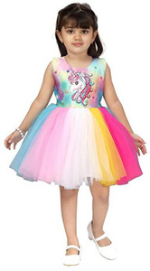 KCM FASHION Girls Midi/Knee Length Party Dress