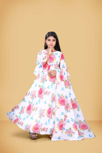 LAAIBACREATION Indi Girls Maxi/Full Length Festive/Wedding Dress