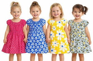 SMILLAT Indi Baby Girls Midi/Knee Length Casual Dress