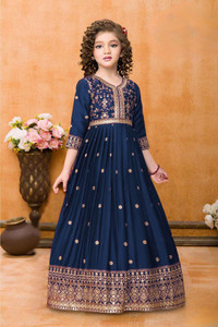 Wommaniya Impex Girls Maxi/Full Length Festive/Wedding Dress