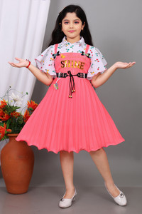 R FASHION Indi Girls Below Knee Party Dress