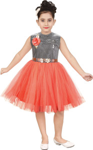 TrendyCreations Girls Below Knee Festive/Wedding Dress