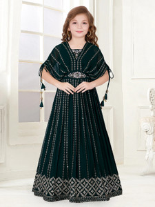 Wommaniya Impex Girls Maxi/Full Length Festive/Wedding Dress