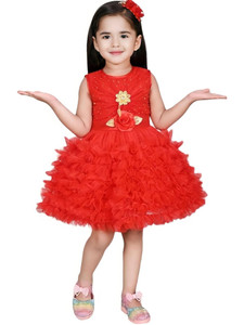 LITTLE MAMA Baby Girls Midi/Knee Length Party Dress