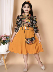 MM KOLKATA GERMENTS Girls Midi/Knee Length Casual Dress