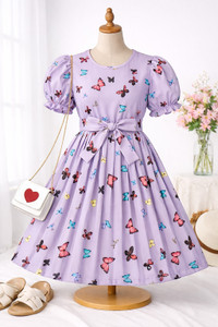 Vihan Fab Girls Midi/Knee Length Party Dress