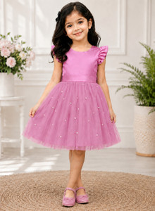 Shlok Enp Girls Midi/Knee Length Party Dress