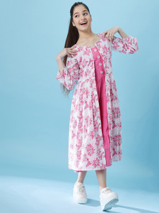 Pspeaches Indi Girls Calf Length Casual Dress