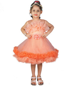 Pari Indi Girls Midi/Knee Length Festive/Wedding Dress