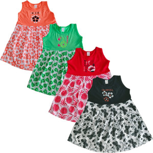 Prathakshana Baby Girls Below Knee Casual Dress