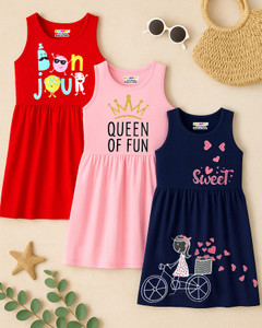 Kuchipoo Girls Midi/Knee Length Casual Dress