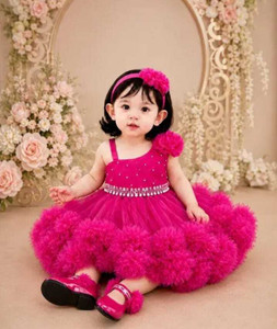 Y M LASKAR GARMENTS Baby Girls Midi/Knee Length Party Dress