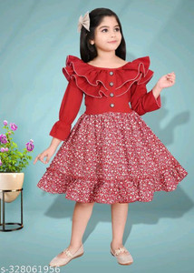 ASRA STORE Indi Girls Below Knee Casual Dress