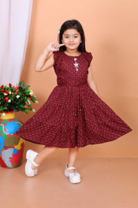 PN fashion Girls Midi/Knee Length Casual Dress