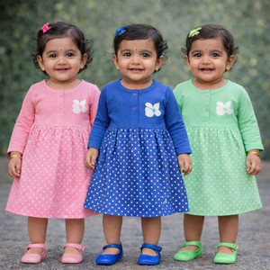 babeezworld Girls Midi/Knee Length Casual Dress