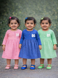babeezworld Girls Midi/Knee Length Casual Dress