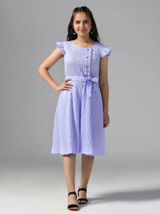 Ompax Girls Below Knee Casual Dress