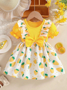 SK DALIA DRESSES Girls Midi/Knee Length Casual Dress