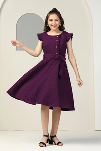 Ompax Girls Below Knee Casual Dress