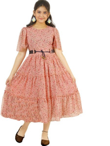 ayanfashion Girls Calf Length Festive/Wedding Dress