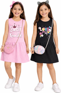 Kuchipoo Girls Midi/Knee Length Casual Dress